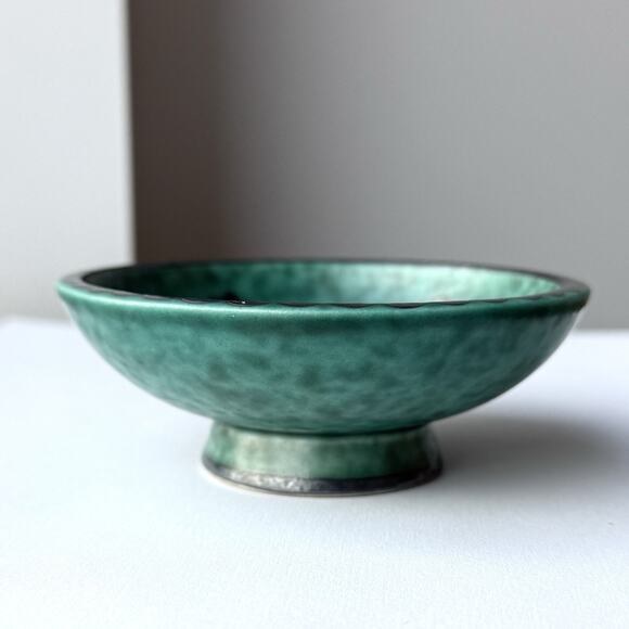 Wilhelm Kåge Gustavsberg Argenta Sweden Pottery Small Bowl 4” Silver Overlay - Picture 3 of 6